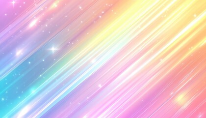 Fototapeta premium Pastel Rainbow Light Streaks Background Glowing Diagonal Lines Soft Colors Dreamy Design