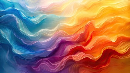 Obraz premium Abstract waves of vibrant colors pulsating and swirling