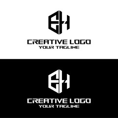 creative letter logo eh design vectors