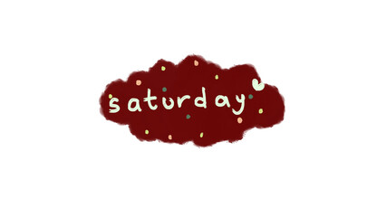 word on red background Saturday