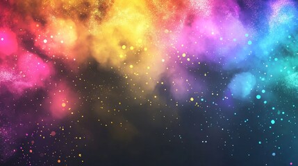 Naklejka premium Vector decorative border with colorful exploding fireworks in the sky on transparent background - celebration card, festival banner