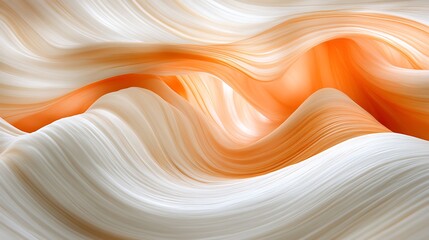 Abstract orange and white wave background.