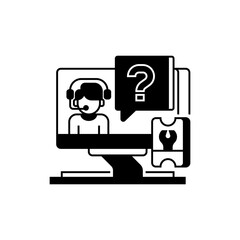 Support Ticket Line Icon. linear style sign for mobile concept and web design. Outline vector icon.