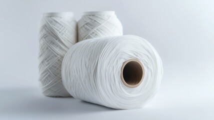Recycled PET bottle flakes and white polyester FDY yarn.
