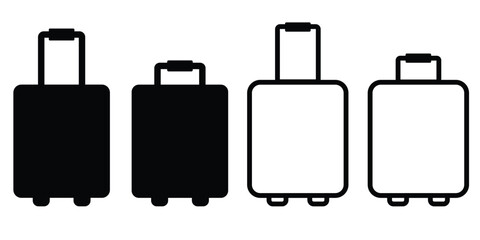 suitcase icon set. luggage bag icon set eps 10.