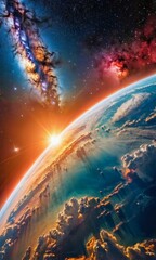 phone wallpaper universe planet space HDR science colorful