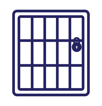 blue jail door with lock clip art preview