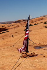 American Flag in Moab desert