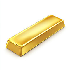 shiny gold bar on white background, symbolizing wealth and luxury. This captures essence of precious metals and investment opportunities