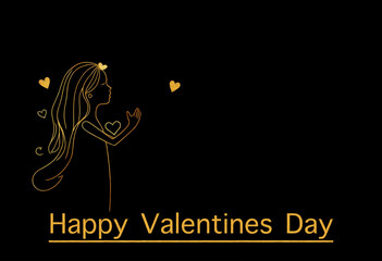 Valentine's Day card design. Illustration with oil paint. Pattern for printing on wall decorations, covers, wallpapers