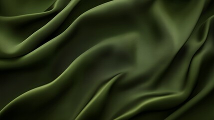 Obraz premium Dark Green Silk Fabric Draped Softly