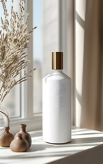 A modern product mockup showcasing sleek branding, with clean lines and minimalist design, perfect for a luxury brand