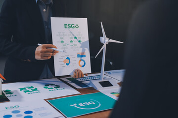 Carbon offset price report CO2 emission. Future growth Net zero waste in ESG ethical SME office...