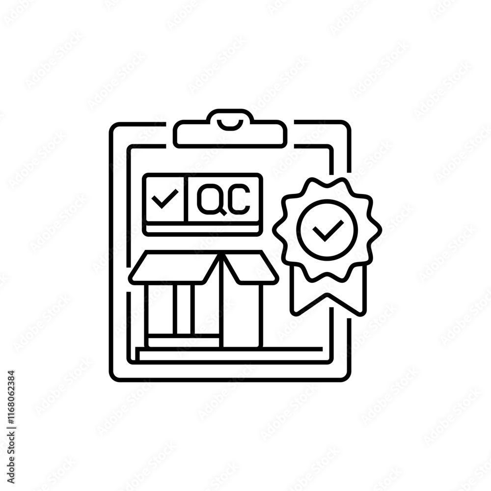 Poster quality control line icon. linear style sign for mobile concept and web design. outline vector icon.
