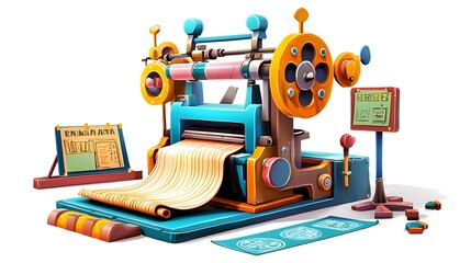 Whimsical Vintage Wood Laminating Machine