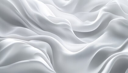 Obraz premium Elegant Draped White Silk Fabric Texture Smooth Waves Soft Light Abstract Background