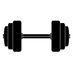 High-Quality Dumbbell Vector Illustration Black Silhouette on Clear Background