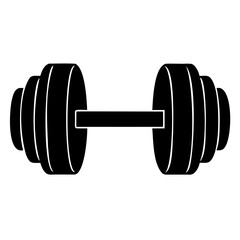 Dumbbell Black Silhouette Vector Icon Illustration on transparent background