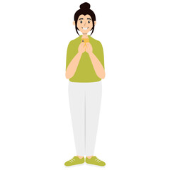 Illustration of People and Technology Device. Technology Addiction. Vector Character in Flat Cartoon Style.