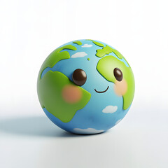 Adorable Planet Earth Character with a Happy Face