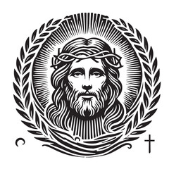 Obraz premium Jesus Isolated Scribble Vector Illustration