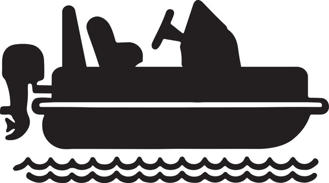black boat on water clip art preview