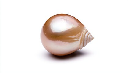 A beautiful pearl shell displaying its smooth, lustrous exterior.