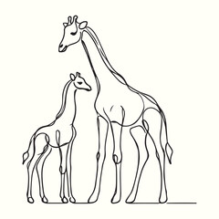 Giraffe line art vector file