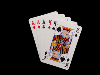A deck of cards with the King of Hearts on the top