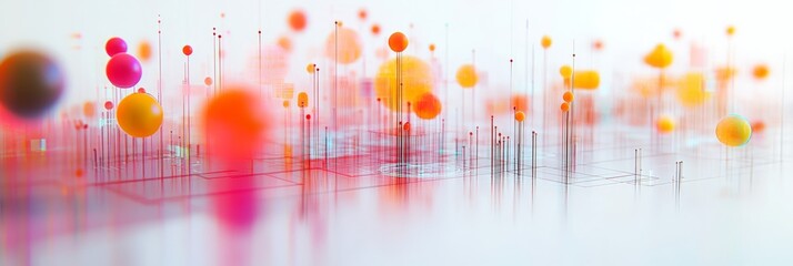 Glowing 3D Cartoon-Style Data Matrix on White Background