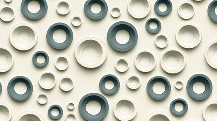 Tranquil Circles: Minimalist Beige Pattern Close Up