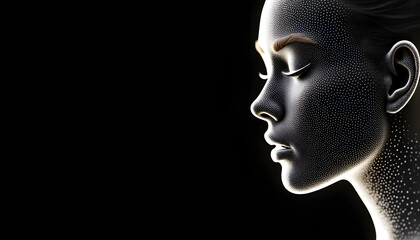 Minimal Line Art Faces in Black and White with Bold Contrasts