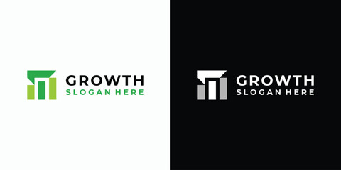 Financial growth chart vector logo design with modern, simple, clean and abstract geometric style. Icon for business, finance and personal branding.