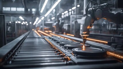 Battery manufacturing assembly line showcasing advanced technology and precision engineering, where skilled workers meticulously assemble components to ensure high-performance energy solutions.