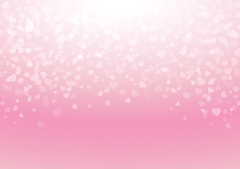 valentine's day template pink gradient background with heart shape element bokeh vector illustration