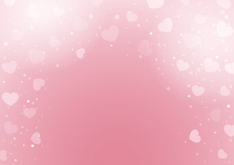 pink gradient background with heart shape elements bokeh vector illustration valentine's day theme