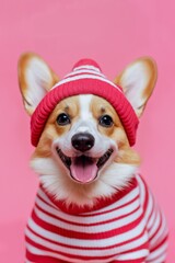 cute corgi puppy wearing clothes