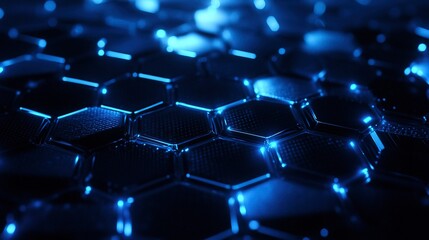 Obraz premium hexagonal connection with blue colour background
