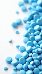 Layer of blue candy sprinkles on white background, layer, treats, candy