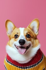 cute corgi puppy wearing clothes