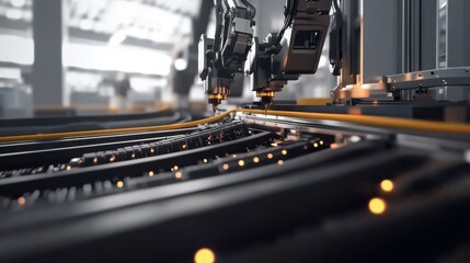 Battery manufacturing assembly line showcasing advanced technology and precision engineering, where skilled workers meticulously assemble components to ensure high-performance energy solutions.