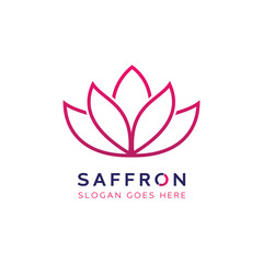 Saffron logo vector , flower saffron logo design template