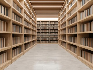 smart library concept. Automated compact shelving that retracts into walls when not in use, maximizing space for events or activities, smart library, innovative space management
