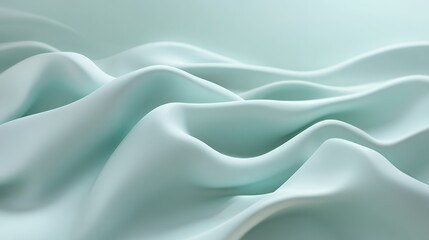 Obraz premium Abstract Light Green Fabric Waves Draped Softly