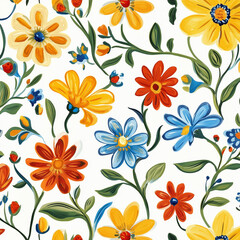 Obraz premium seamless pattern with flowers