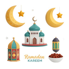 Fototapeta premium Ai generated image of mosque with eid fitr concept