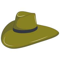 Wild West Cowboy Hat Isolated on White Background. Flat Cartoon Vector Illustration