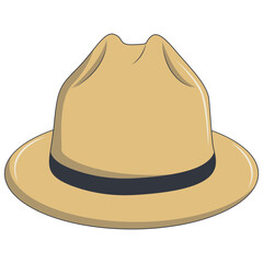 Wild West Cowboy Hat Isolated on White Background. Flat Cartoon Vector Illustration