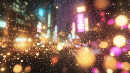 Obraz premium Midnight Countdown: Vibrant New Year's Eve Celebration in the Heart of the City