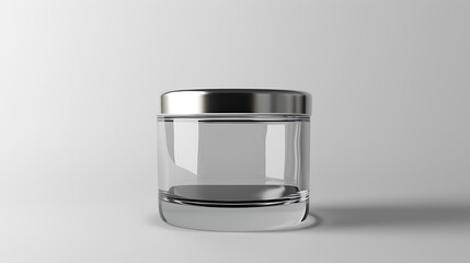 A classic clear glass jar on the beautifull empty background
